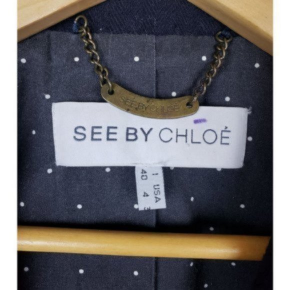 See by Chloe Navy Wool Blazer - Picture 4 of 5